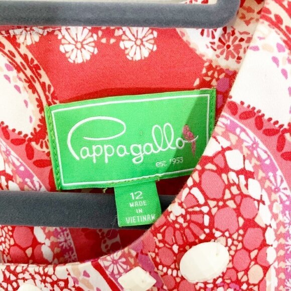 Cappagallo red white jeweled sleeveless knee length‎ shift dress - 12 - Picture 4 of 9